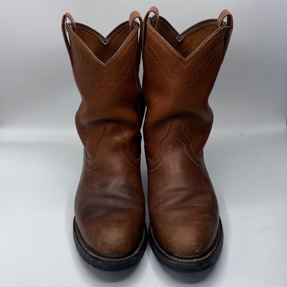 Ariat Men’s Size 9EE Full Leather Pull On Work Western Boots Oil Resistant Soles